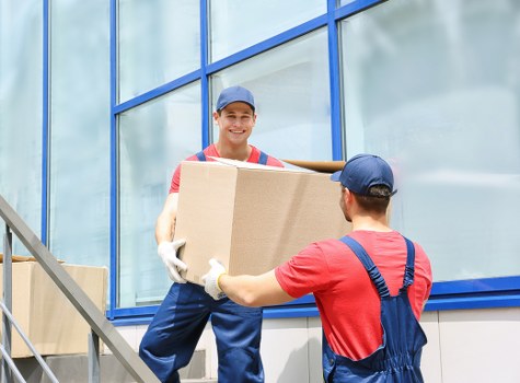 Packing and loading furniture during an Acton removal job