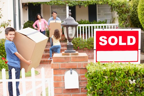 Man and van service preparing boxes and household items for delivery
