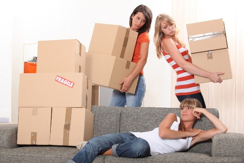 Office relocation items prepared for transport in Acton