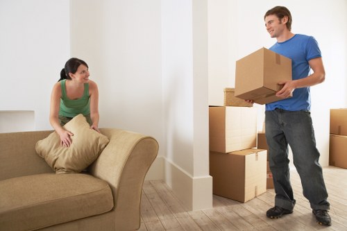 Van loaded with household and office items for transport